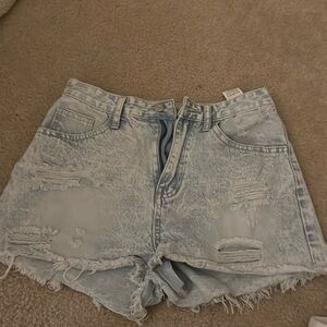 Light washed jean shorts
